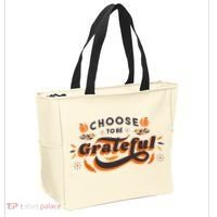 Choose To Be Grateful Pumpkin Tote Bag thumb 2