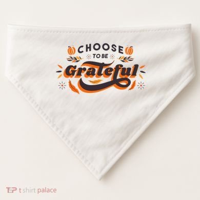 Choose To Be Grateful Pumpkin USA-Made Doggie Bandana