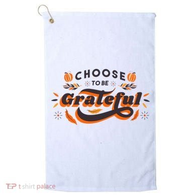 Choose To Be Grateful Pumpkin Golf Towel