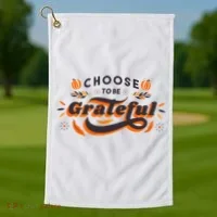 Choose To Be Grateful Pumpkin Golf Towel thumb 1