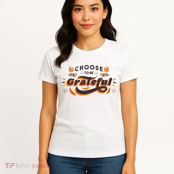 Choose To Be Grateful Pumpkin Women's T-Shirt