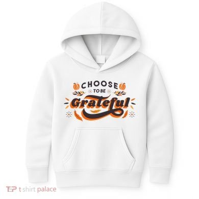 Choose To Be Grateful Pumpkin Kids Hoodie