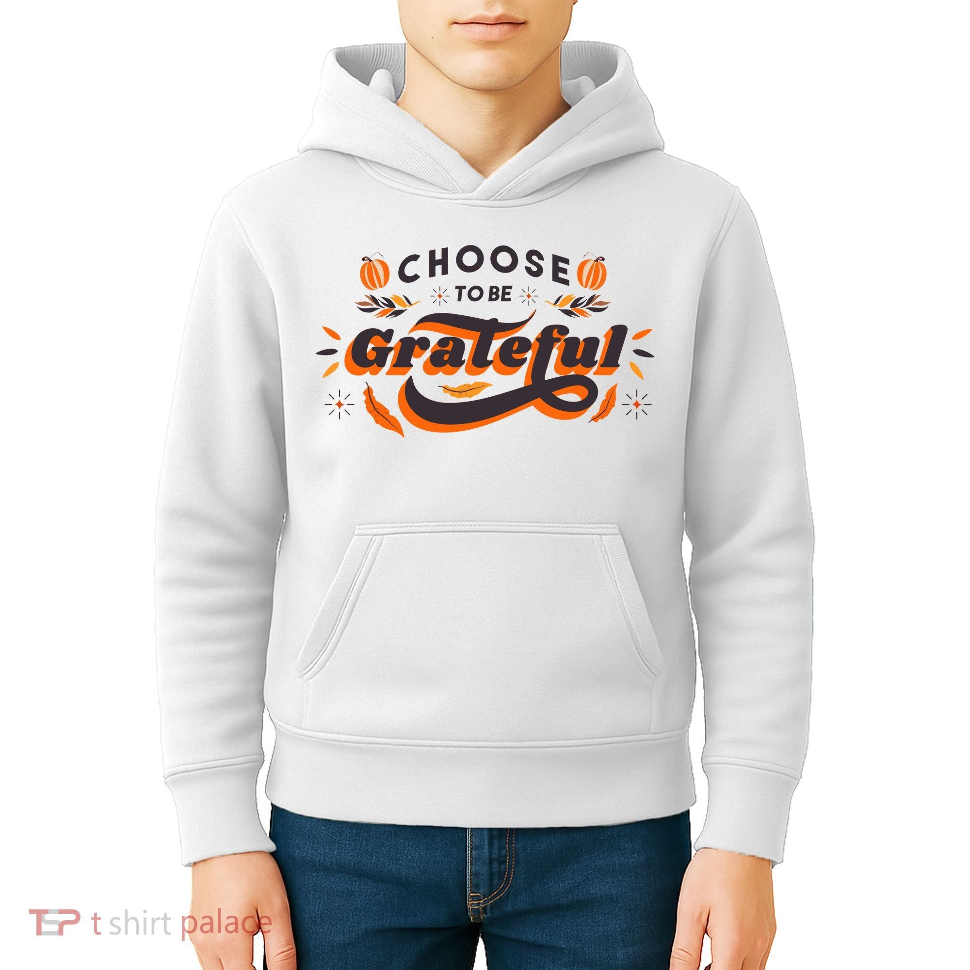 Choose To Be Grateful Pumpkin Kids Hoodie