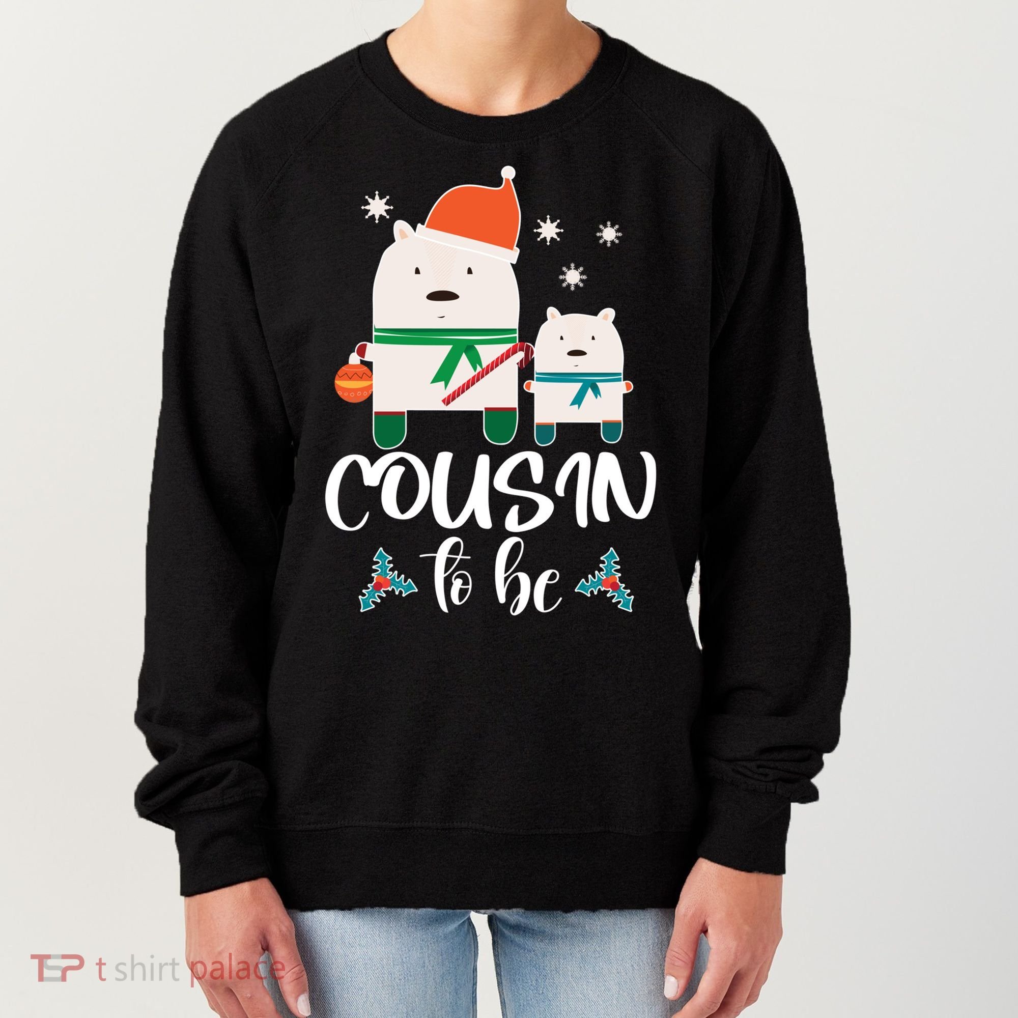 Cousin To Be Polar Bear Christmas Shower Cool Gift Women's Sweatshirt