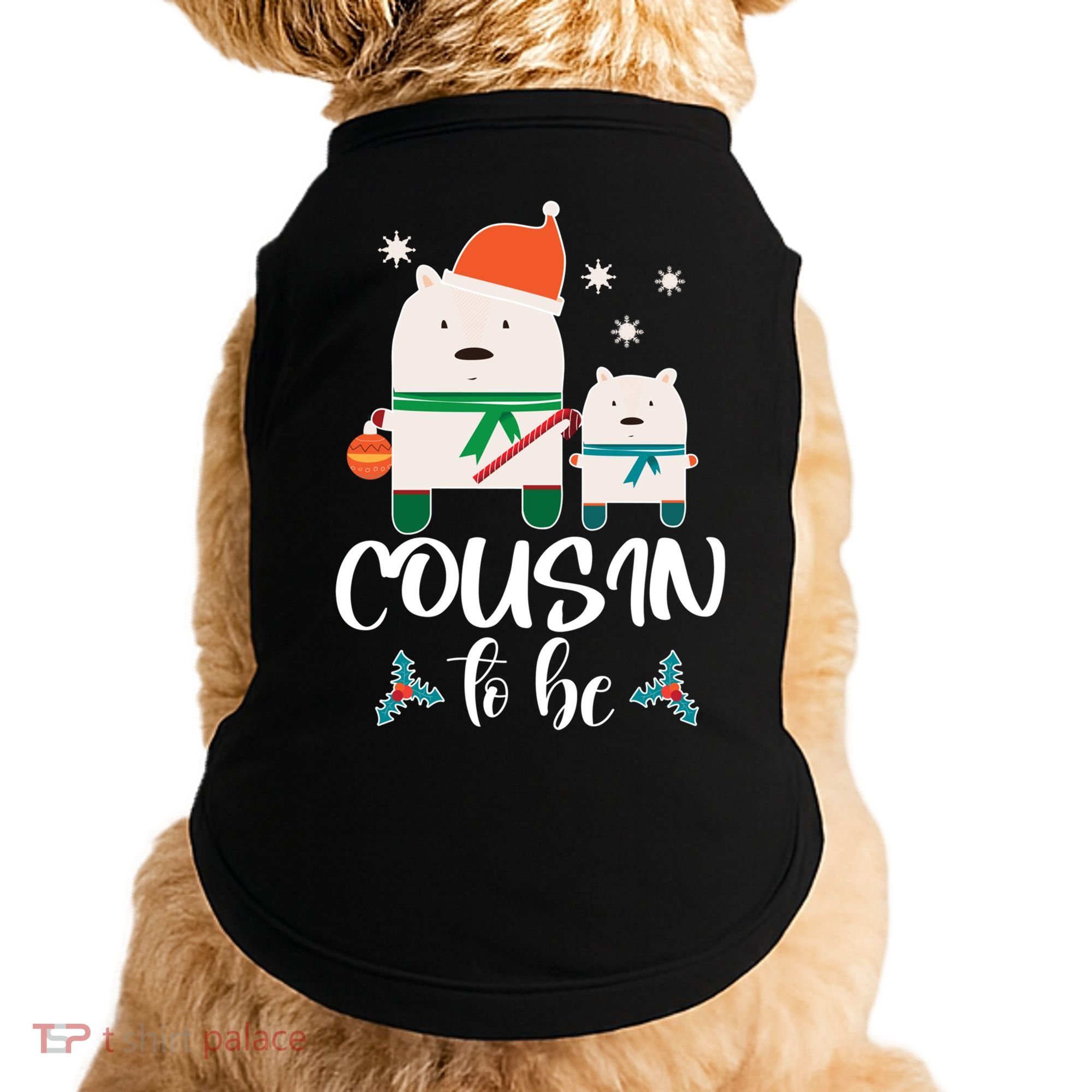 Cousin To Be Polar Bear Christmas Shower Cool Gift Doggie Tank