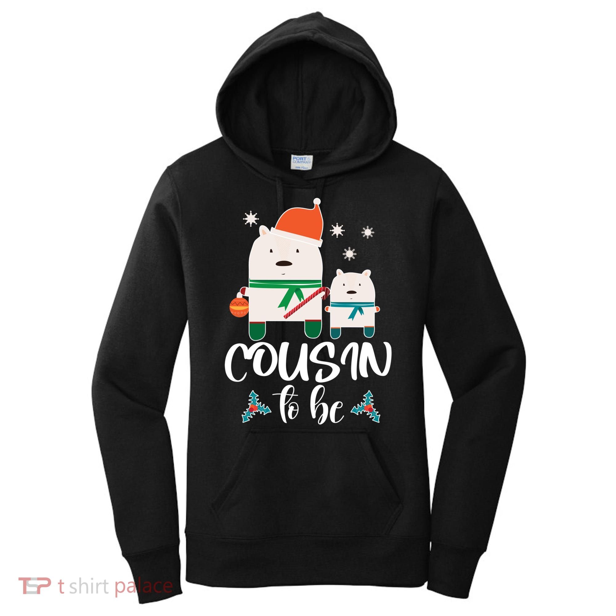 Cousin To Be Polar Bear Christmas Shower Cool Gift Women's Hoodie