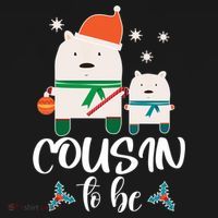 Cousin To Be Polar Bear Christmas Shower Cool Gift Women's Hoodie thumb 2