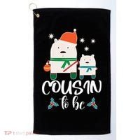 Cousin To Be Polar Bear Christmas Shower Cool Gift Golf Towel thumb 0