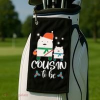 Cousin To Be Polar Bear Christmas Shower Cool Gift Golf Towel thumb 2