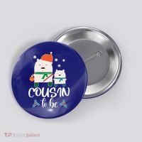 Cousin To Be Polar Bear Christmas Shower Cool Gift Button thumb 0