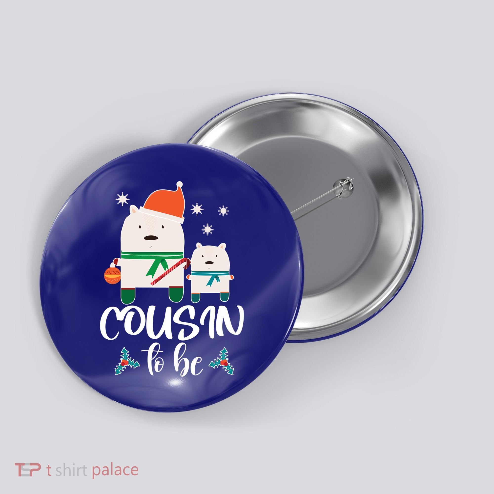 Cousin To Be Polar Bear Christmas Shower Cool Gift Button