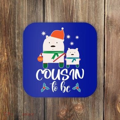 Cousin To Be Polar Bear Christmas Shower Cool Gift Coaster