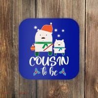 Cousin To Be Polar Bear Christmas Shower Cool Gift Coaster thumb 0