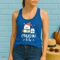 Cousin To Be Polar Bear Christmas Shower Cool Gift Women's Tank Top thumb 2