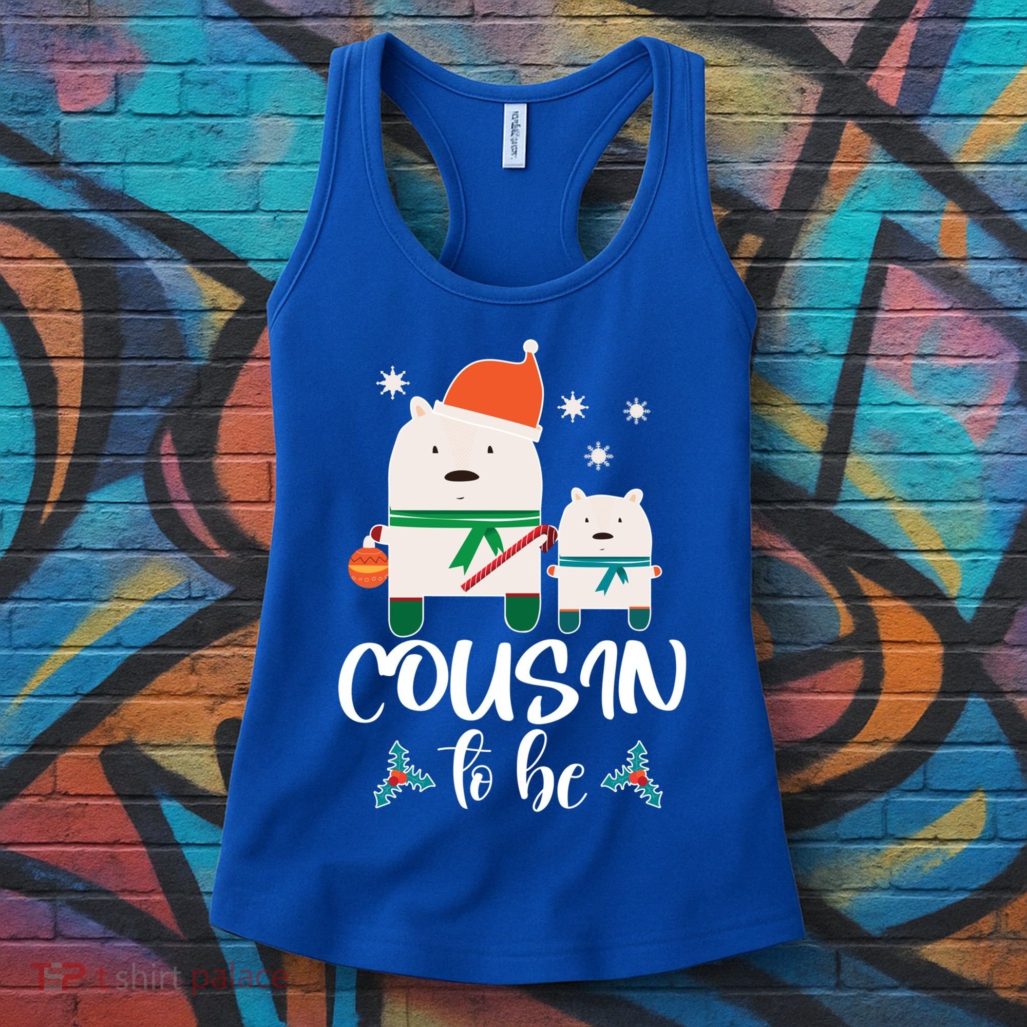 Cousin To Be Polar Bear Christmas Shower Cool Gift Women's Tank Top