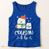 Cousin To Be Polar Bear Christmas Shower Cool Gift Tank Top thumb 2
