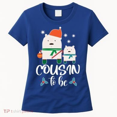 Cousin To Be Polar Bear Christmas Shower Cool Gift Women's T-Shirt