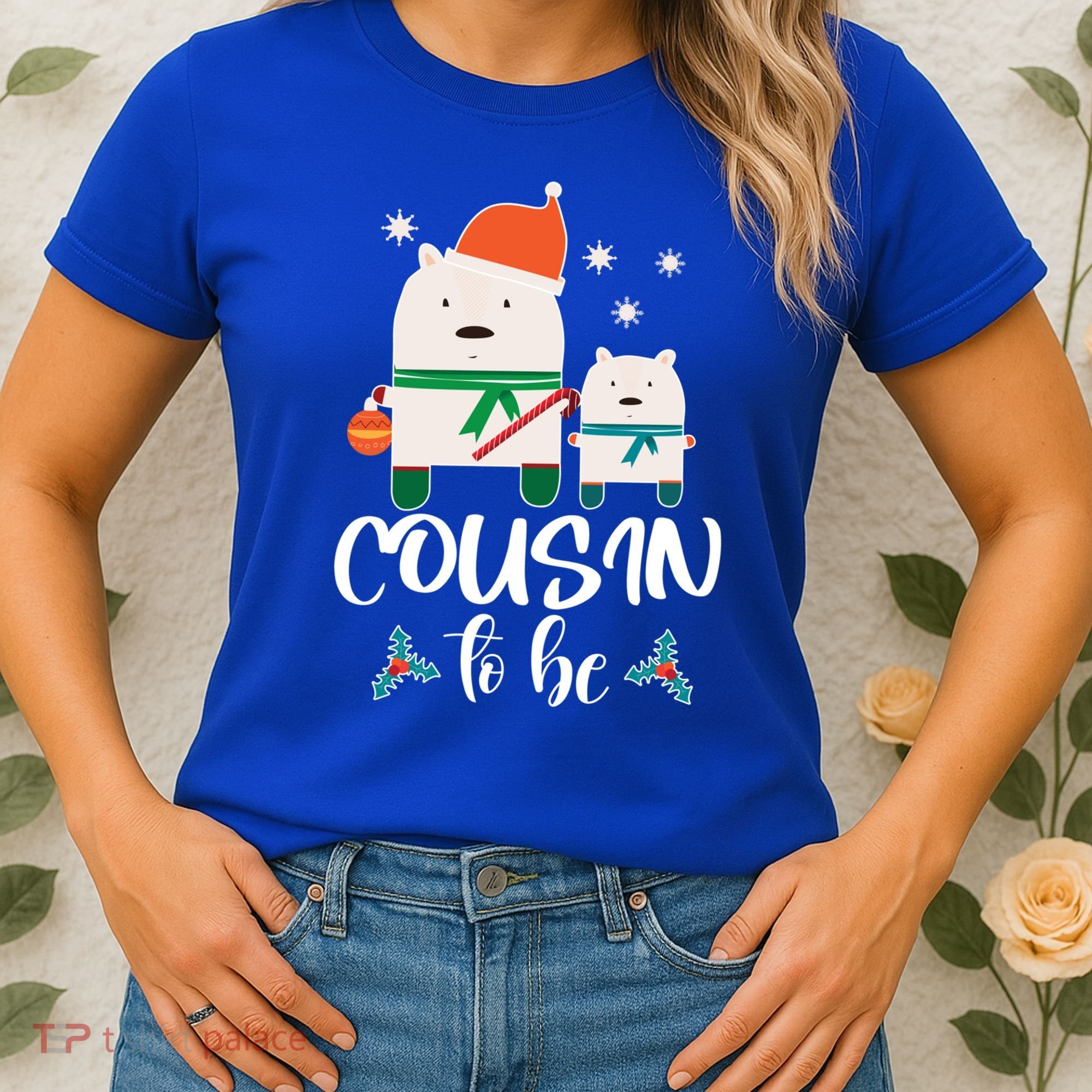 Cousin To Be Polar Bear Christmas Shower Cool Gift Women's T-Shirt