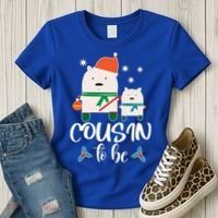 Cousin To Be Polar Bear Christmas Shower Cool Gift Women's T-Shirt thumb 3
