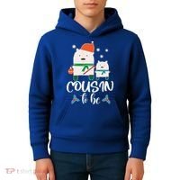 Cousin To Be Polar Bear Christmas Shower Cool Gift Kids Hoodie thumb 4