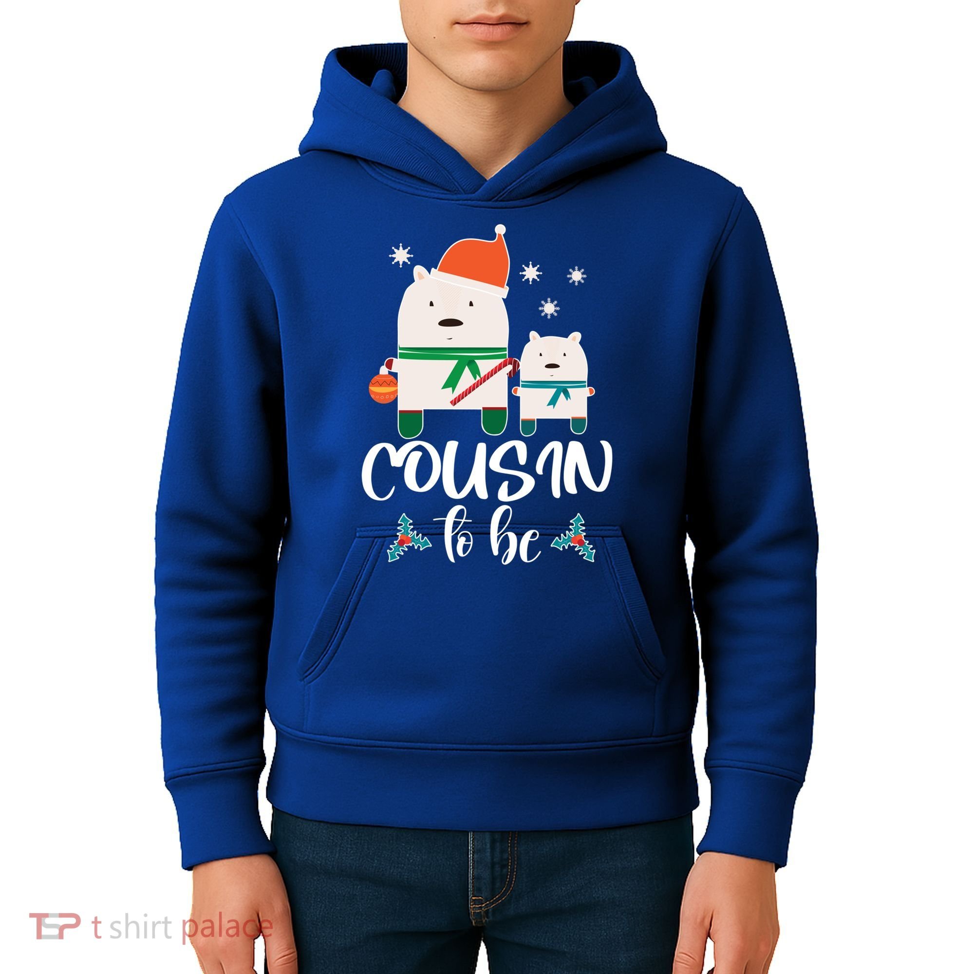 Cousin To Be Polar Bear Christmas Shower Cool Gift Kids Hoodie