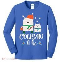 Cousin To Be Polar Bear Christmas Shower Cool Gift Kids Long Sleeve Shirt thumb 0