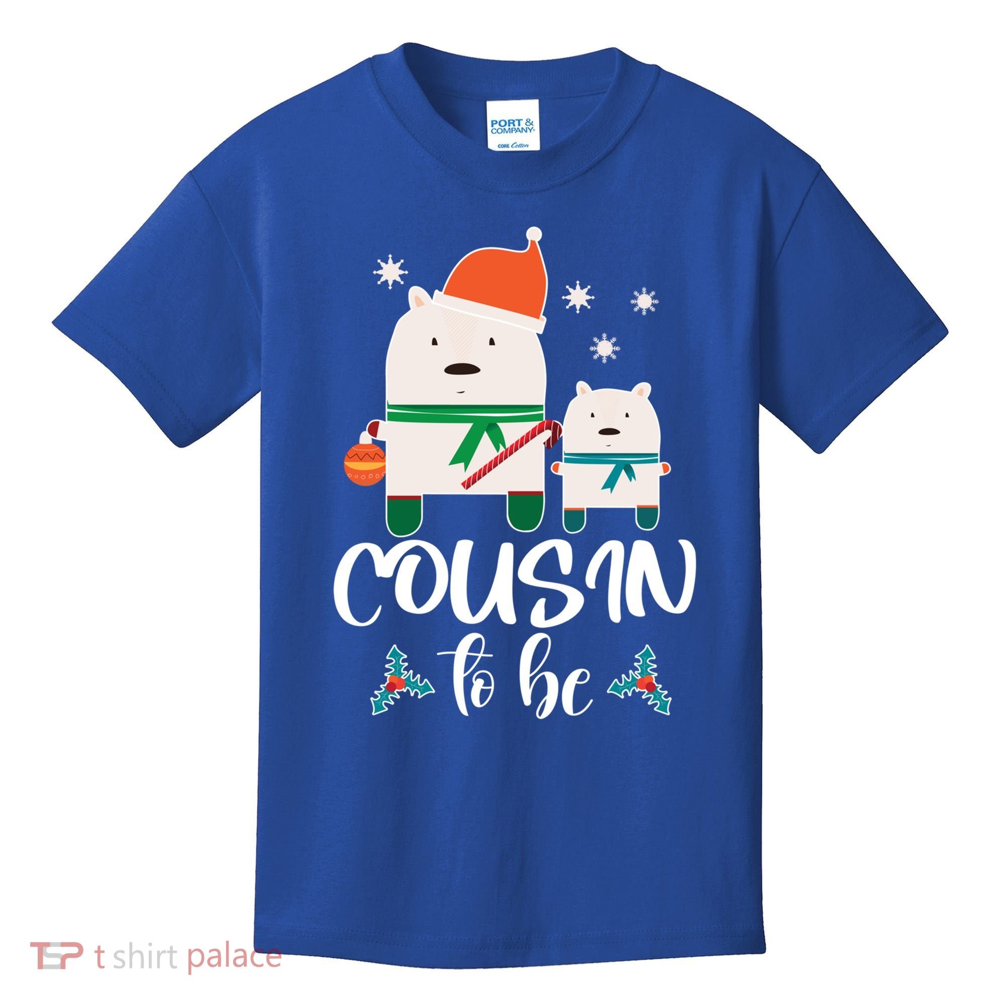 Cousin To Be Polar Bear Christmas Shower Cool Gift Kids T-Shirt