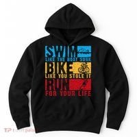 Cool Triathlon Boat Swim Bike Run Triathlete Hoodie thumb 0