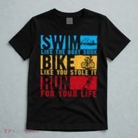 Cool Triathlon Boat Swim Bike Run Triathlete T-Shirt thumb 5
