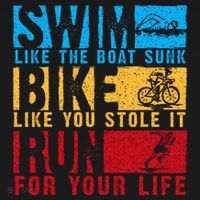 Cool Triathlon Boat Swim Bike Run Triathlete T-Shirt thumb 7