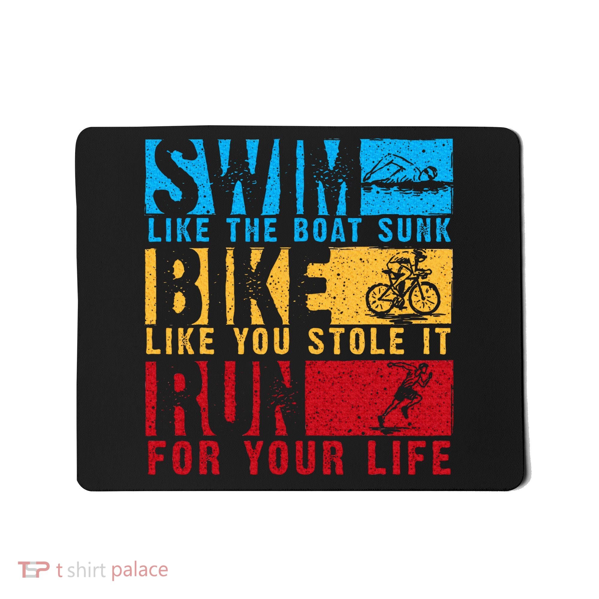 Cool Triathlon Boat Swim Bike Run Triathlete Mousepad
