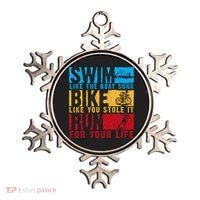 Cool Triathlon Boat Swim Bike Run Triathlete Ornament thumb 0