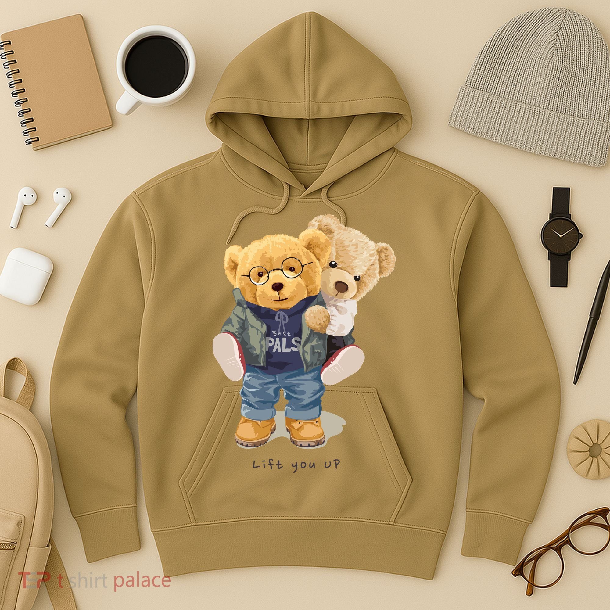 Cute Teddy Bear Lift You Up Hoodie