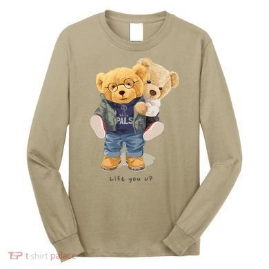 Cute Teddy Bear Lift You Up Long Sleeve Shirt