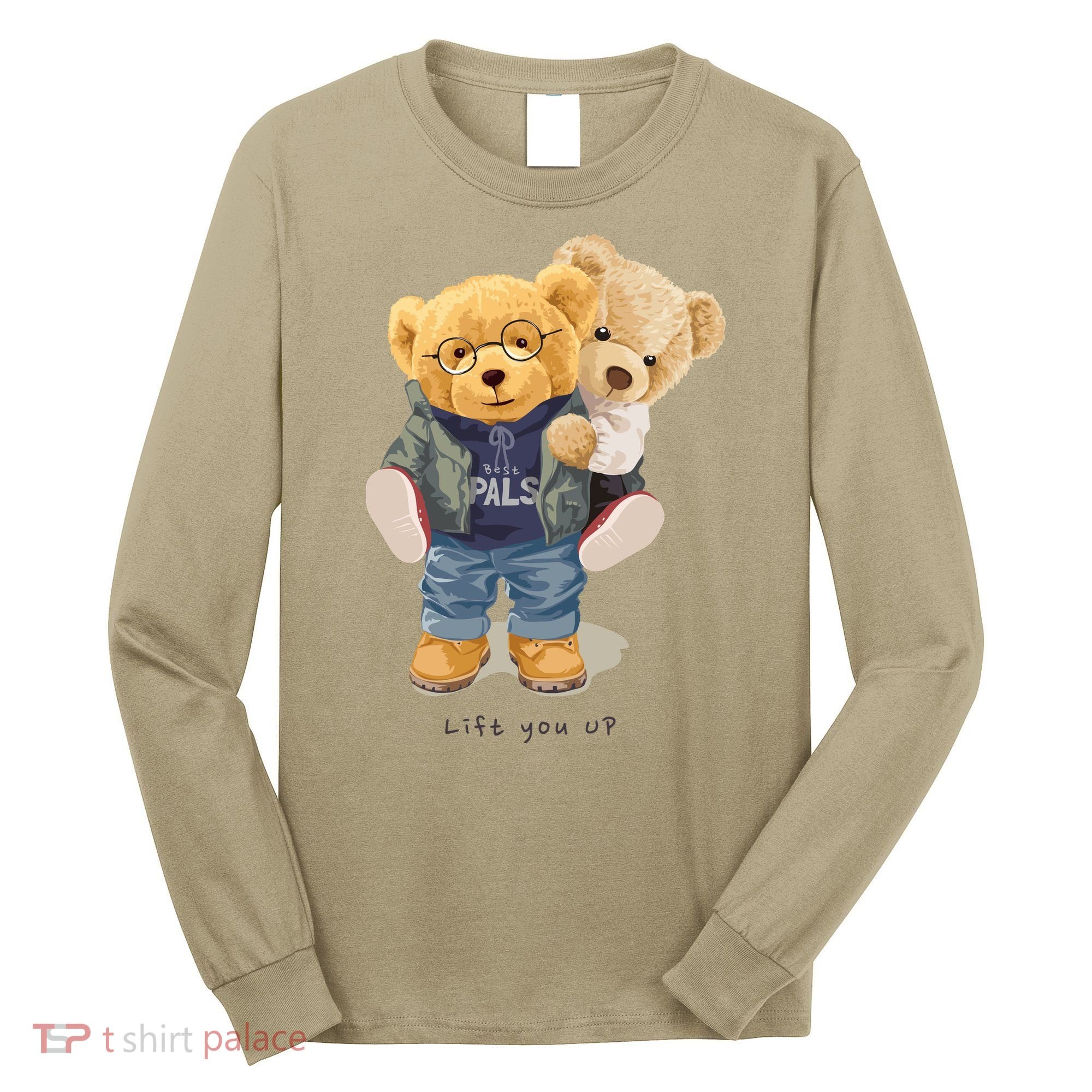 Cute Teddy Bear Lift You Up Long Sleeve Shirt