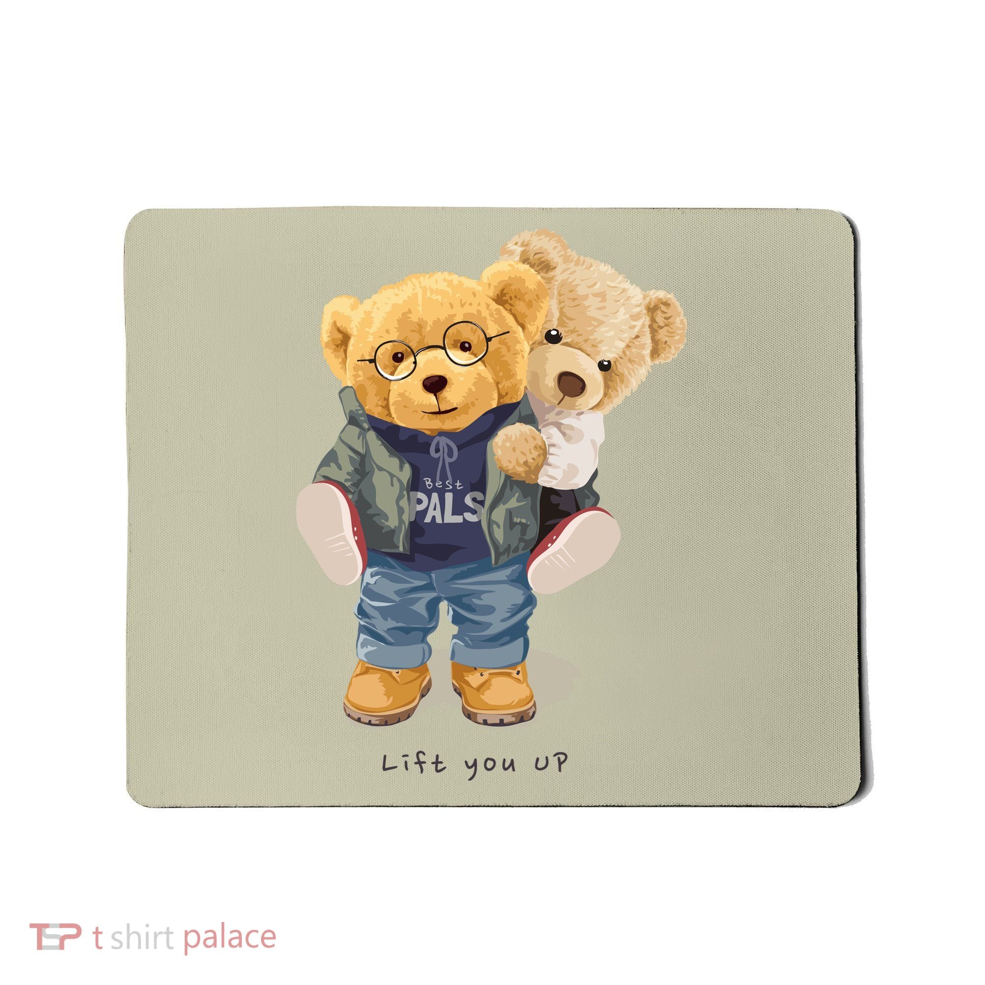 Cute Teddy Bear Lift You Up Mousepad