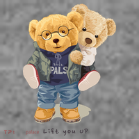 Cute Teddy Bear Lift You Up Toddler Hoodie thumb 2