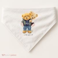 Cute Teddy Bear Lift You Up USA-Made Doggie Bandana thumb 0
