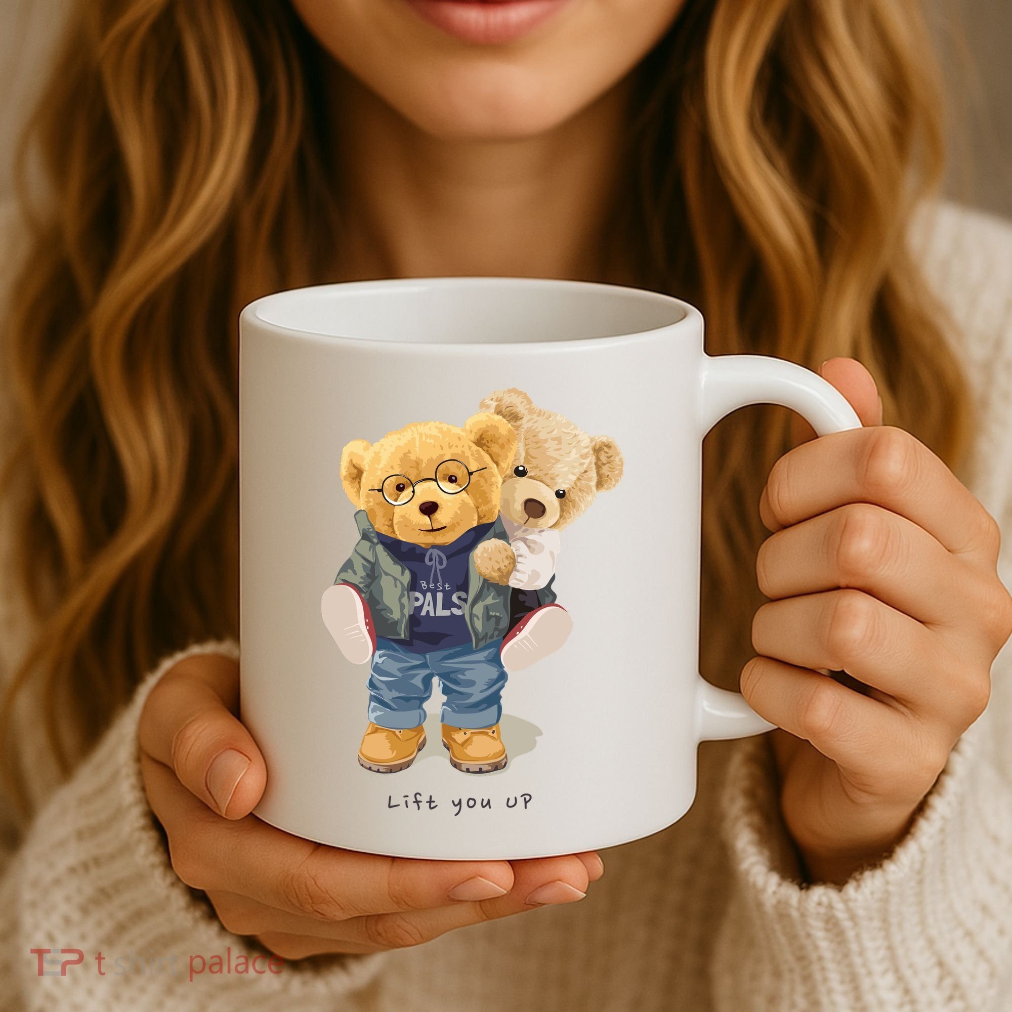Cute Teddy Bear Lift You Up Coffee Mug