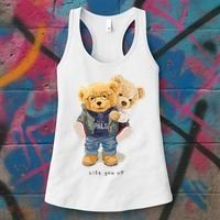 Cute Teddy Bear Lift You Up Women's Tank Top thumb 3