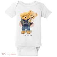 Cute Teddy Bear Lift You Up Baby Bodysuit thumb 0