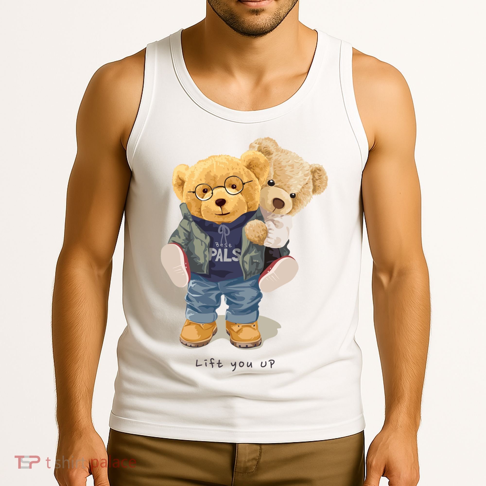 Cute Teddy Bear Lift You Up Tank Top