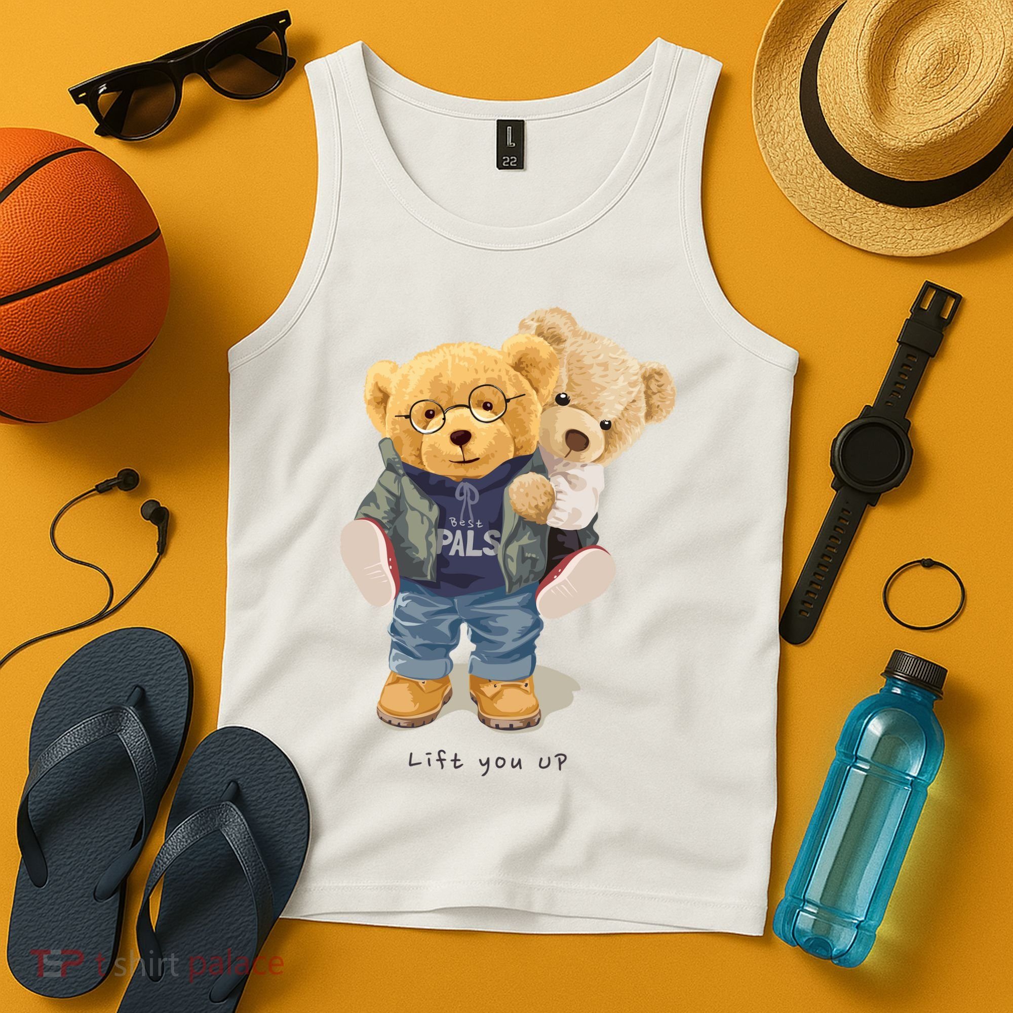 Cute Teddy Bear Lift You Up Tank Top