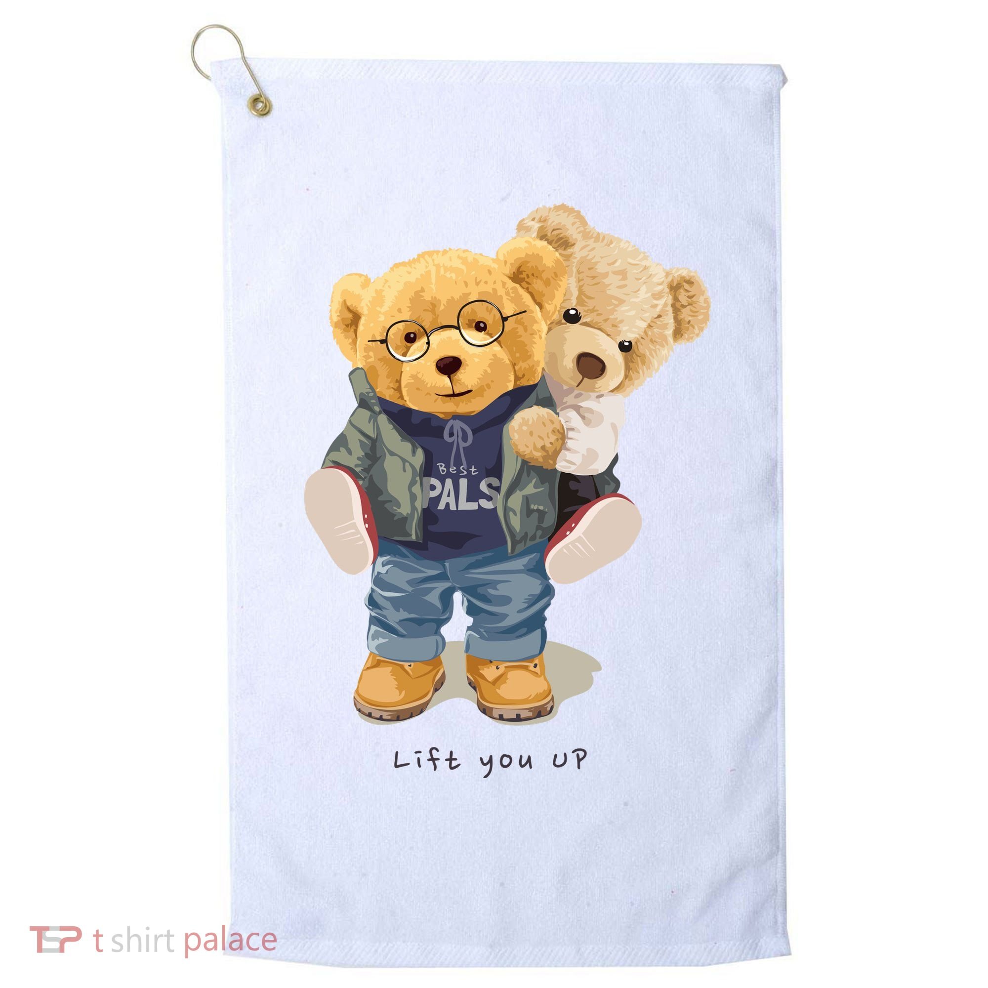 Cute Teddy Bear Lift You Up Golf Towel