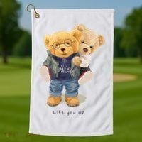 Cute Teddy Bear Lift You Up Golf Towel thumb 1