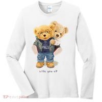 Cute Teddy Bear Lift You Up Women's Long Sleeve Shirt thumb 0