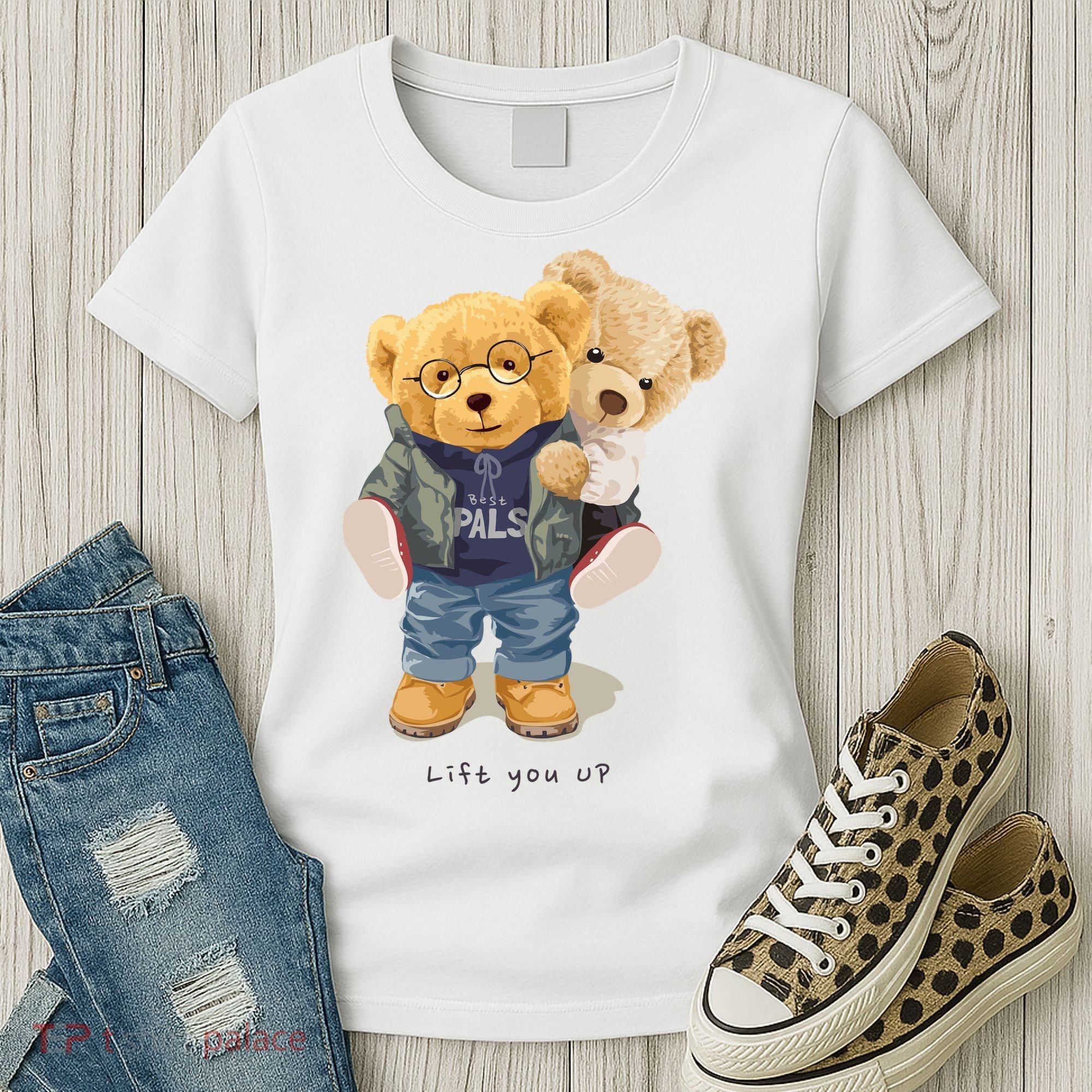 Cute Teddy Bear Lift You Up Women's T-Shirt