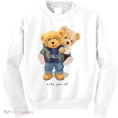 Cute Teddy Bear Lift You Up Kids Sweatshirt