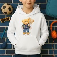 Cute Teddy Bear Lift You Up Kids Hoodie thumb 2
