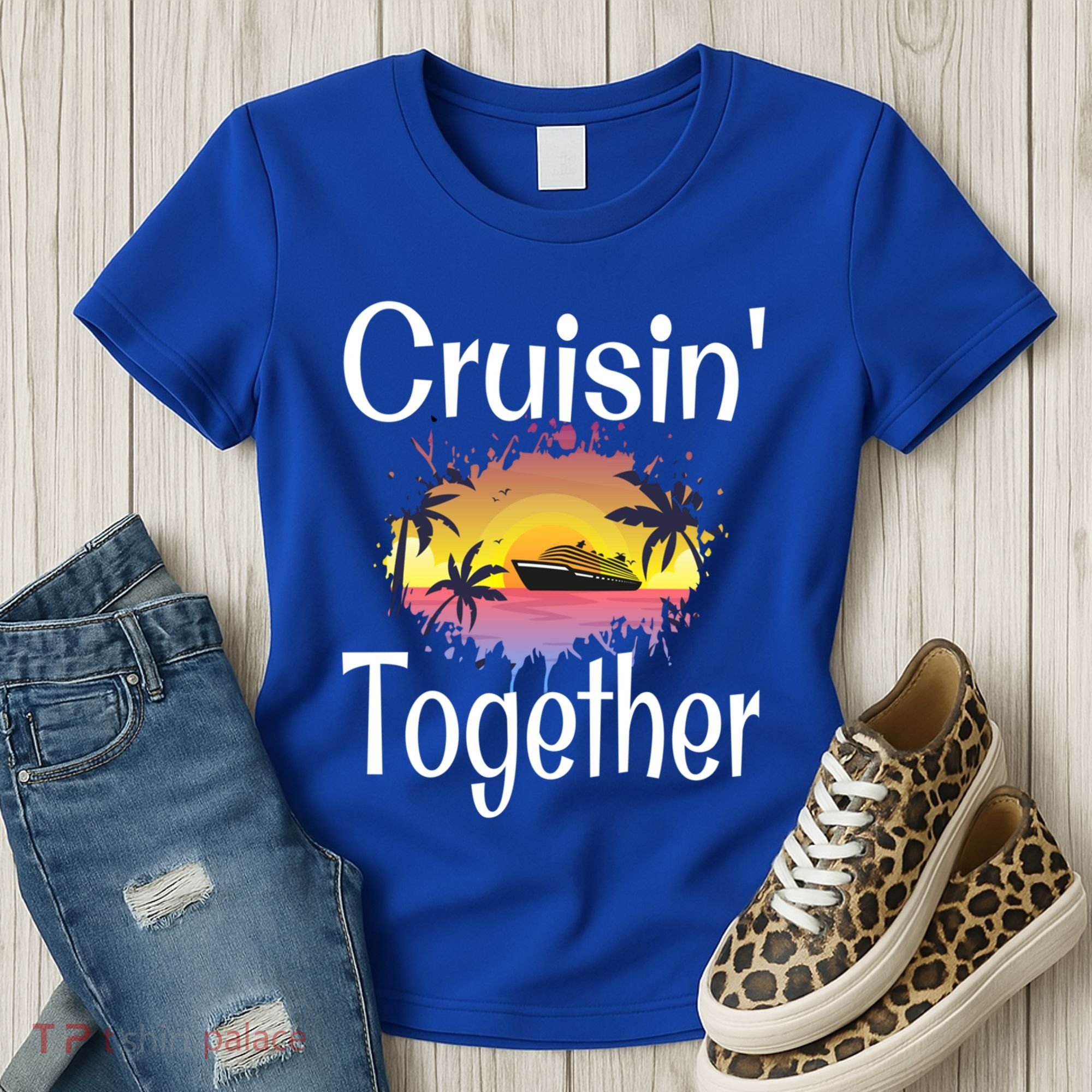 Cruisin Together Cruise Ship Vacation Couple Anniversary Cute Gift Women's T-Shirt